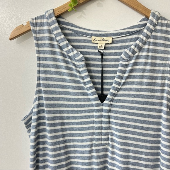 Jane & Delancey NWT Blue White Striped Nautical Jersey Basic Mini Dress - Picture 3 of 9